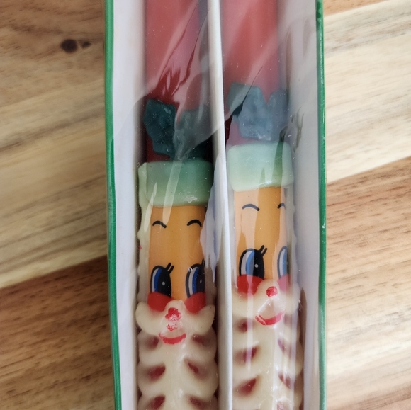 2 Pk of 10" Santa Claus Holiday Candles Christmas Tapered Candles - Picture 5 of 5